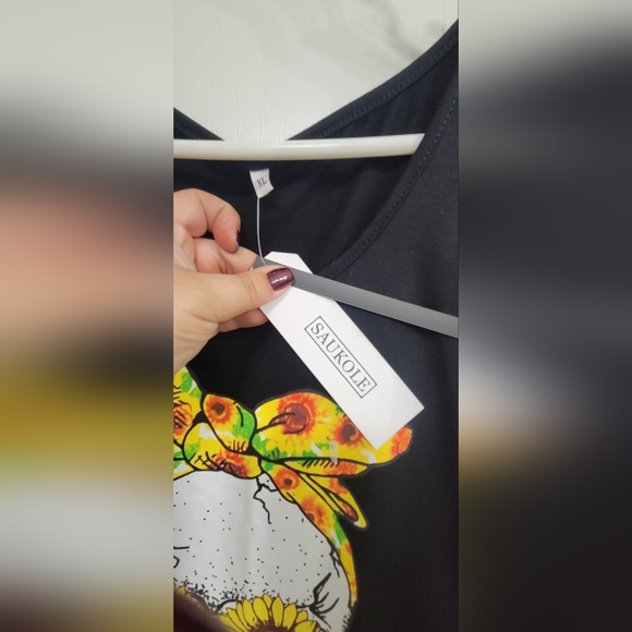 Skull with Sunflowers Tank Top - Picture 2 of 3